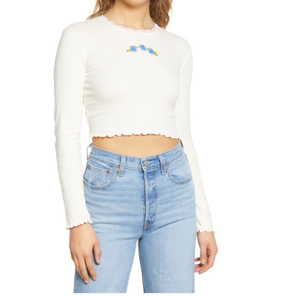 Urban Outfitters BDG Blue Rose Long Sleeve T-shirt